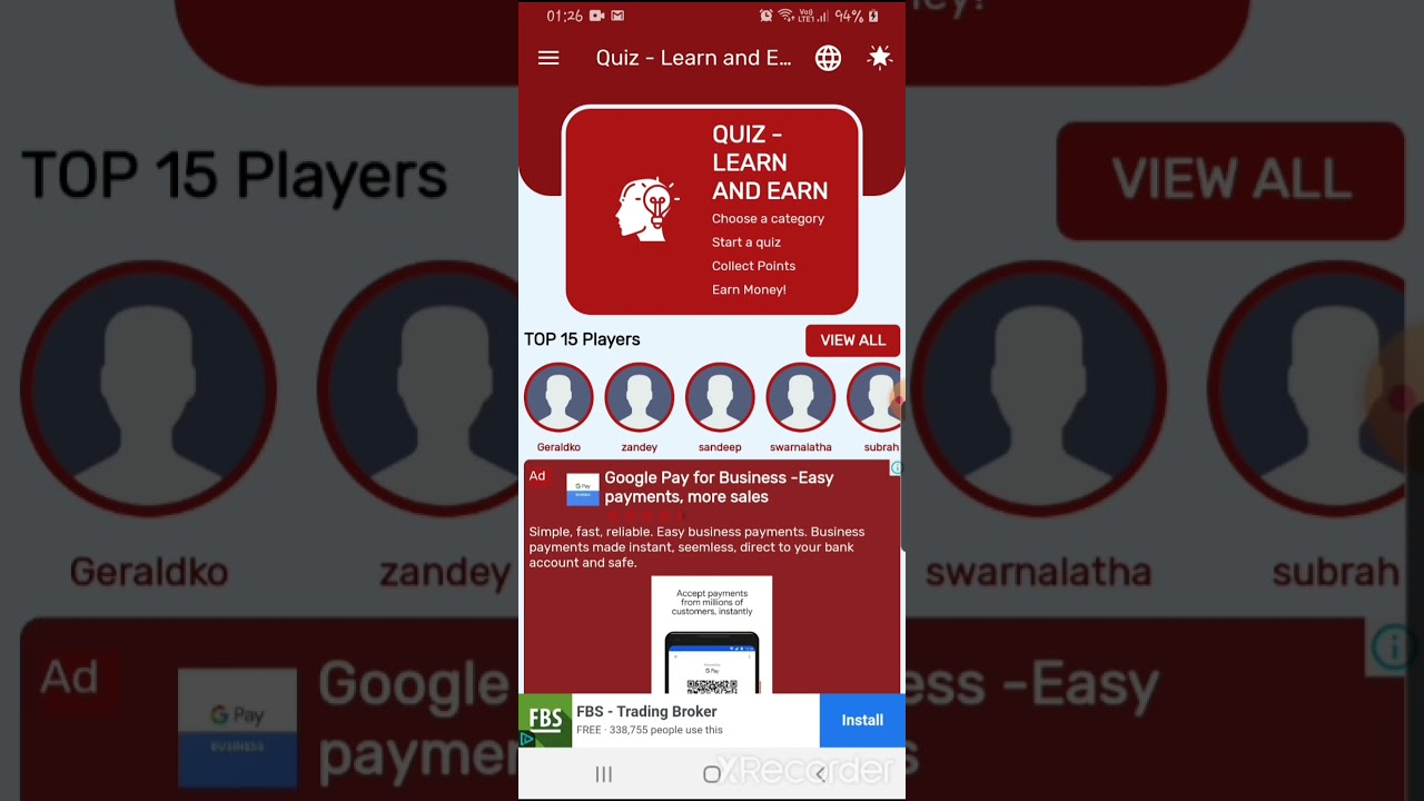 Quiz - Learn and Earn app video promo