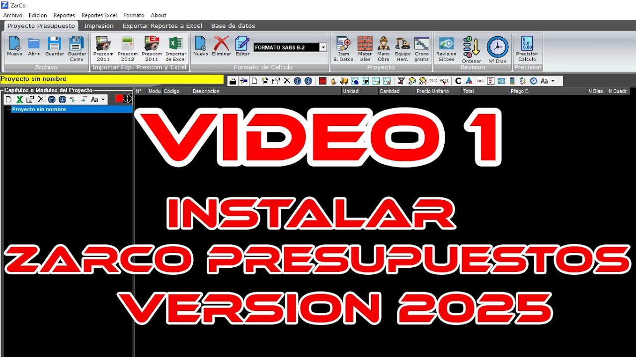 Video 1.- Instalar ZarCo Presupuestos 2025