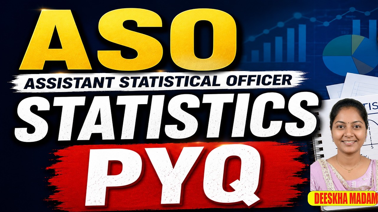 ASO STATISTICS | PYQ | IMPORTANT QUESTIONS | ASSISTANT STATISTICAL OFFICER | ASO ONLINE CLASSES|RSB