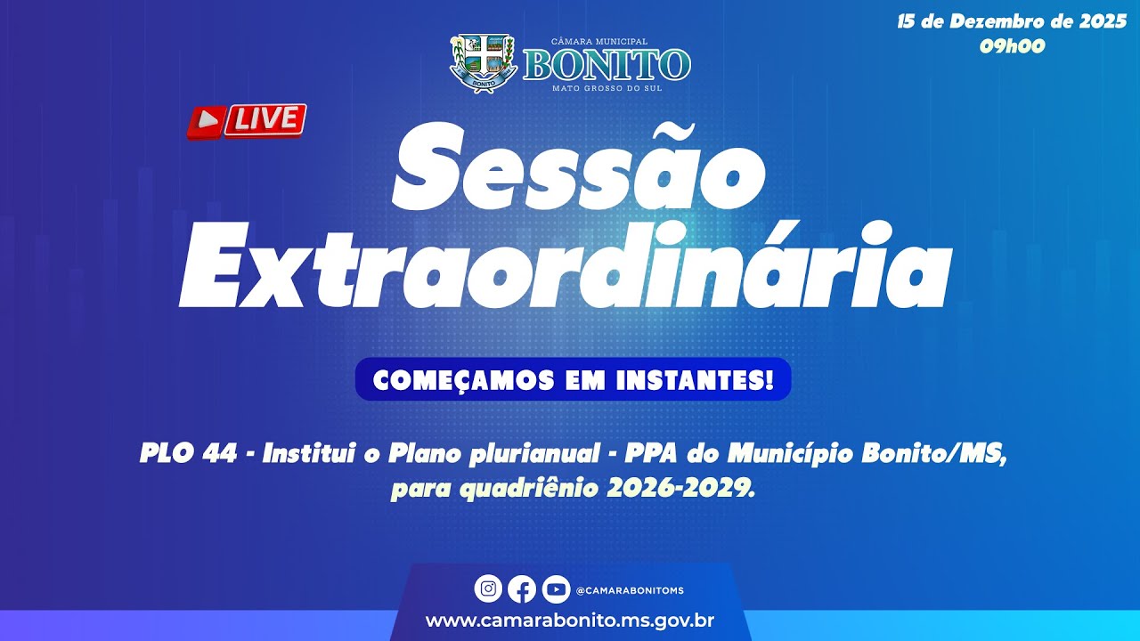 Sessão Extraordinária - PLO 44 - 15 de Dezembro de 2025
