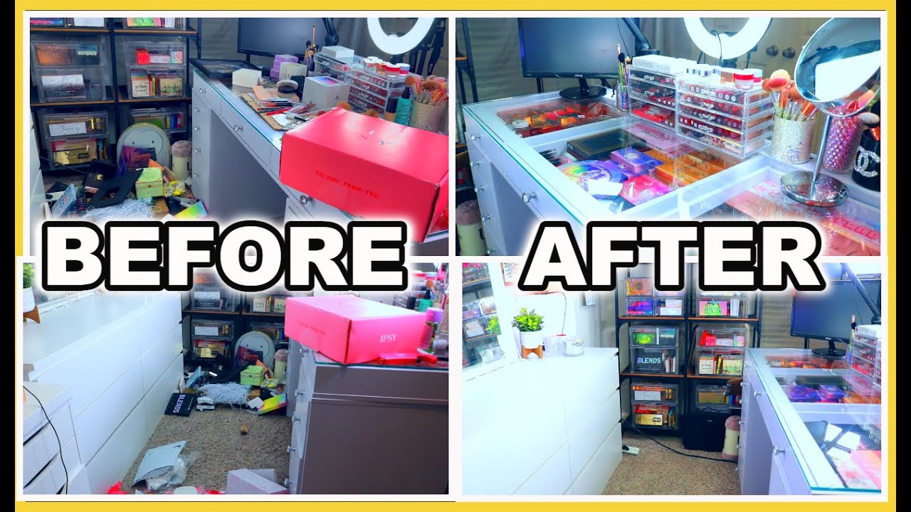 CLEAN WITH ME! 🥰 || ORGANIZING & DECLUTTERING MY BEAUTY ROOM ||😍 JAN 2022