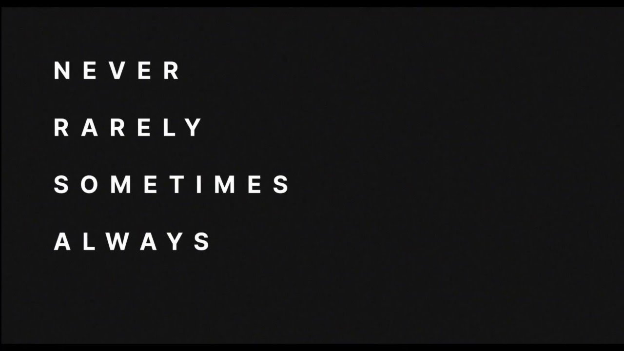 NEVER RARELY SOMETIMES ALWAYS 