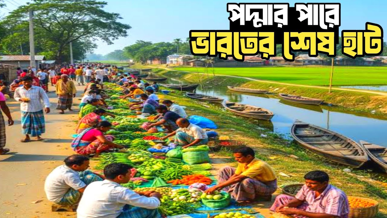 পদ্মার পারে ভারতের শেষ গ্রামের গ্রামীণ হাট | India Bangladesh border village market
