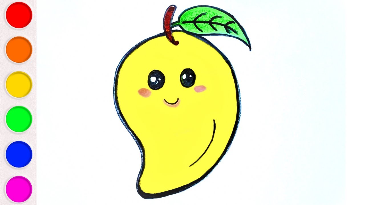 🥭 Mango Drawing for Kids |Easy Drawing, Coloring & Learning #littlearthands #artforkids #kidsdrawing