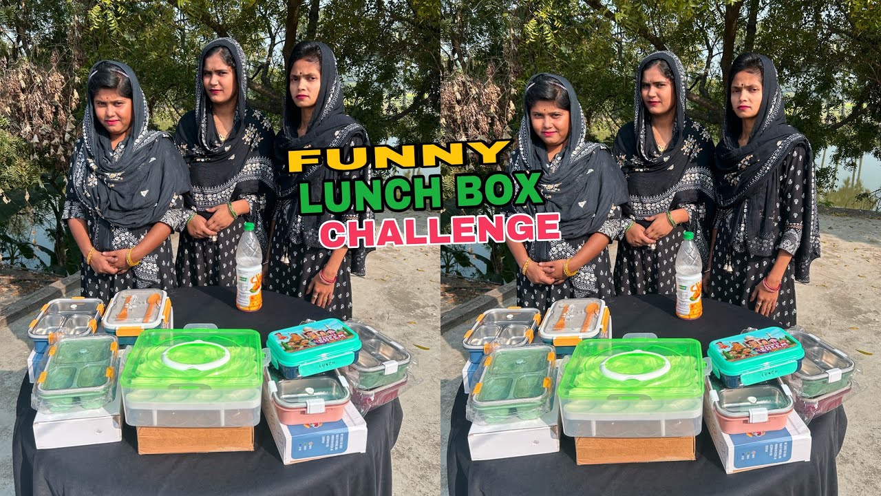 Special Lunch Box Bottle Flip Challenge With Family 😍 
