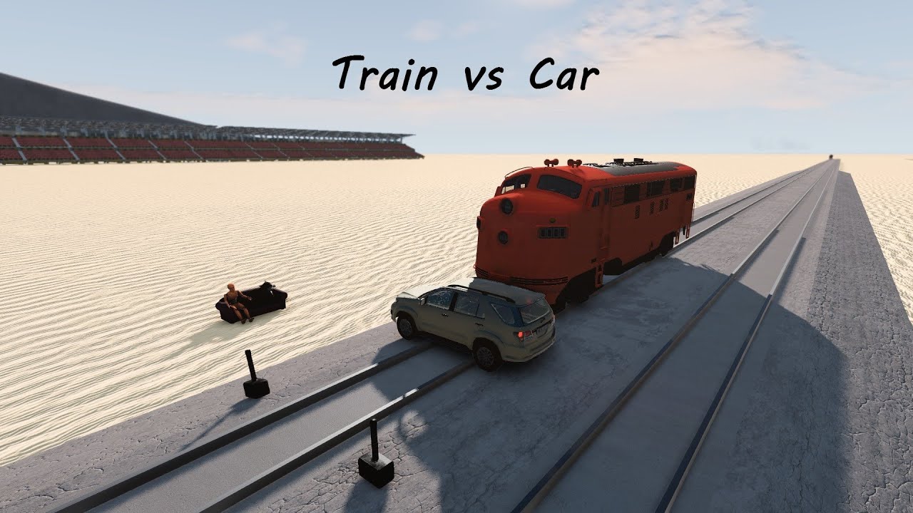 BeamNG.drive - Train vs Car TOTAL DESTRUCTION! #1