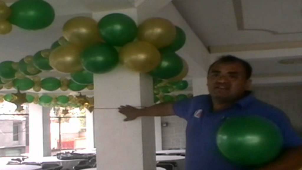 DECORACION CON GLOBOS COMO CUBRIR COLUMNAS CON GLOBO