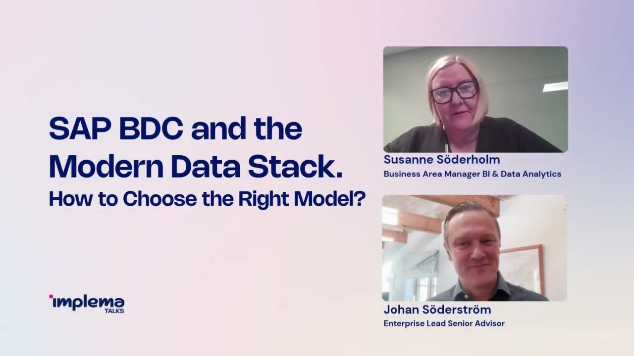 SAP BDC and the Modern Data Stack. How to Choose the Right Model? | Implema talks