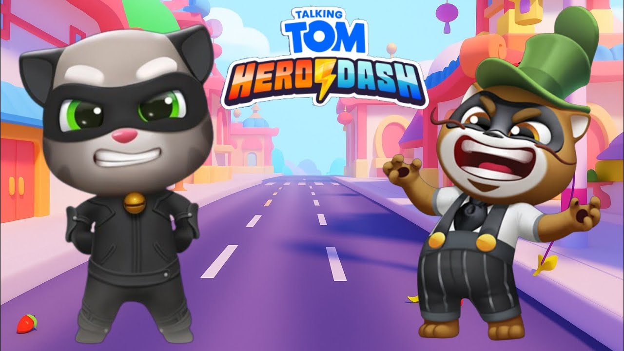 Cat Noir Tom vs Raccoon Boss! Talking Tom Hero Dash Gameplay Walkthrough 