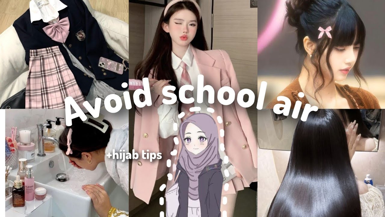 Avoid school air 🥀 easy steps+hijab tips | step by step 🌱#tips for students 