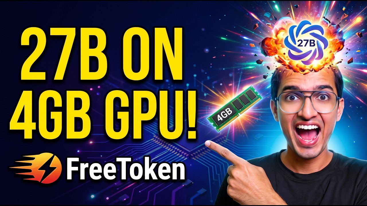 Запустил Qwen 3.8 27B всего на 4 ГБ видеопамяти! (Туториал по FreeToken)