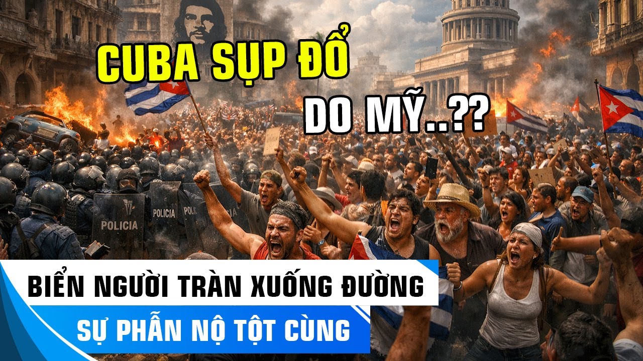 NGƯỜI DÂN CUBA ĐỒNG LOẠT XUỐNG ĐƯỜNG - THÁCH THỨC CHẾ ĐỘ GIỮA ĐÊM ĐÔNG TÊ TÁI!