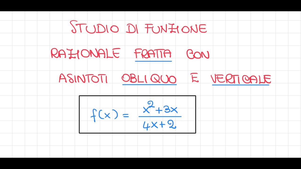 Studio di funzione fratta con asintoti obliquo e verticale