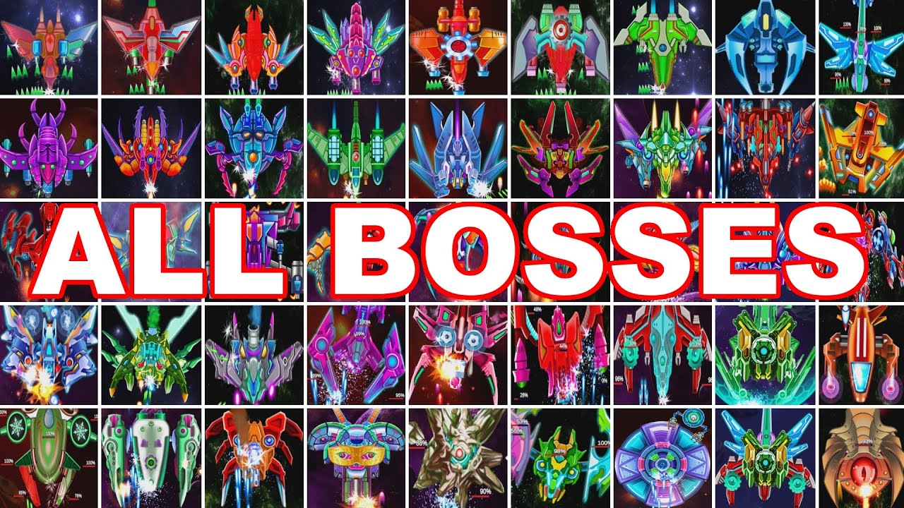 Galaxy Attack: Alien Shooting - Beating ALL BOSSES | Fight All Bosses