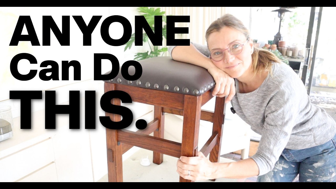 The Easiest Upholstery Project Anyone Can Accomplish: A Barstool.