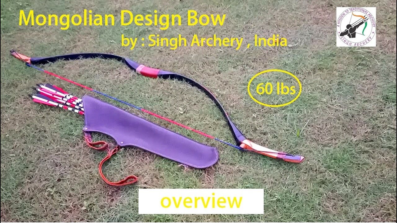 60# Epoxy Fiberglass Bow- Mongolian Design by Singh Archery