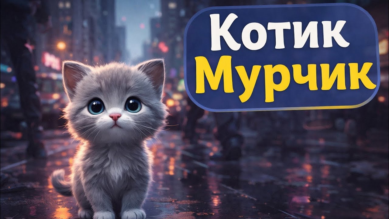 Кошеня Мурчик у великому місті 🐱🌆 | Ніжна аудіоказка для дітей 