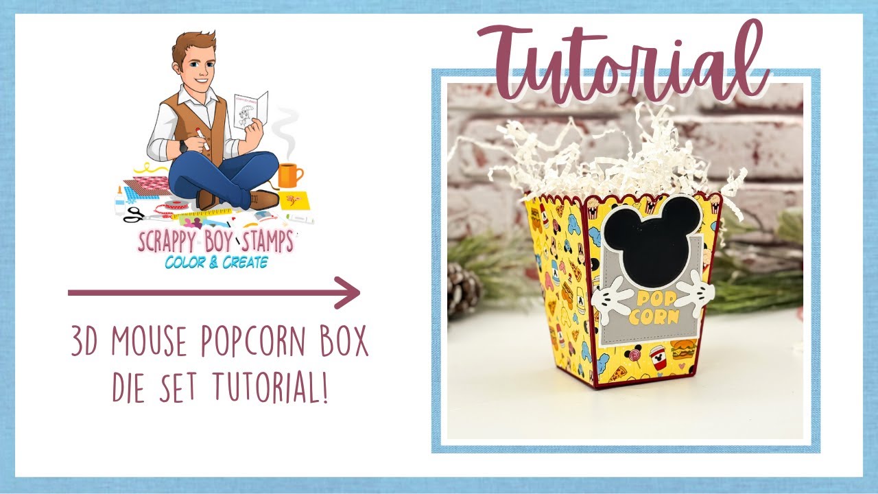 Make a 3D Mouse Popcorn Box | Gift Box with Scrappy Boy Stamps