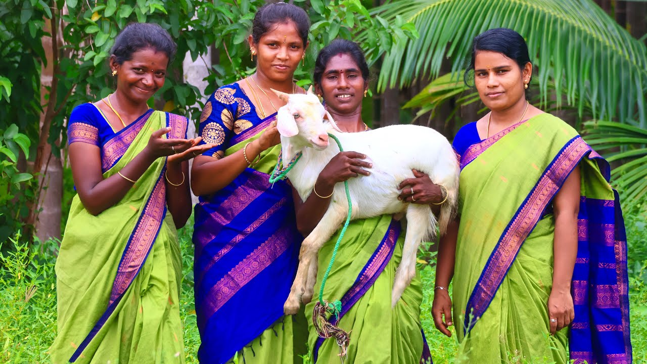 COOKING 15KG FULL GOAT CURRY | Village Style Mutton Kulambu | Cooking Village Food