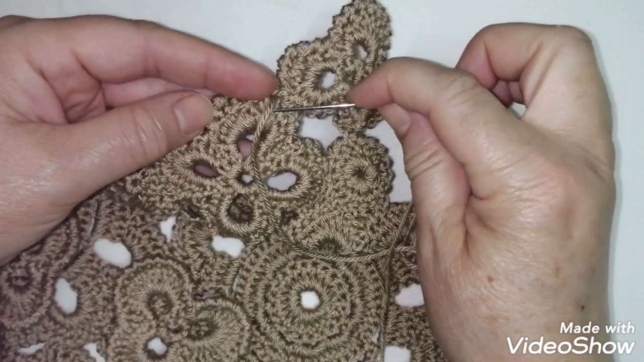 #طريقة_تشبيك وحدات الكروشيه الليسيه لعمل شنطة  آخر شياكة crochet_ lace_ bag#