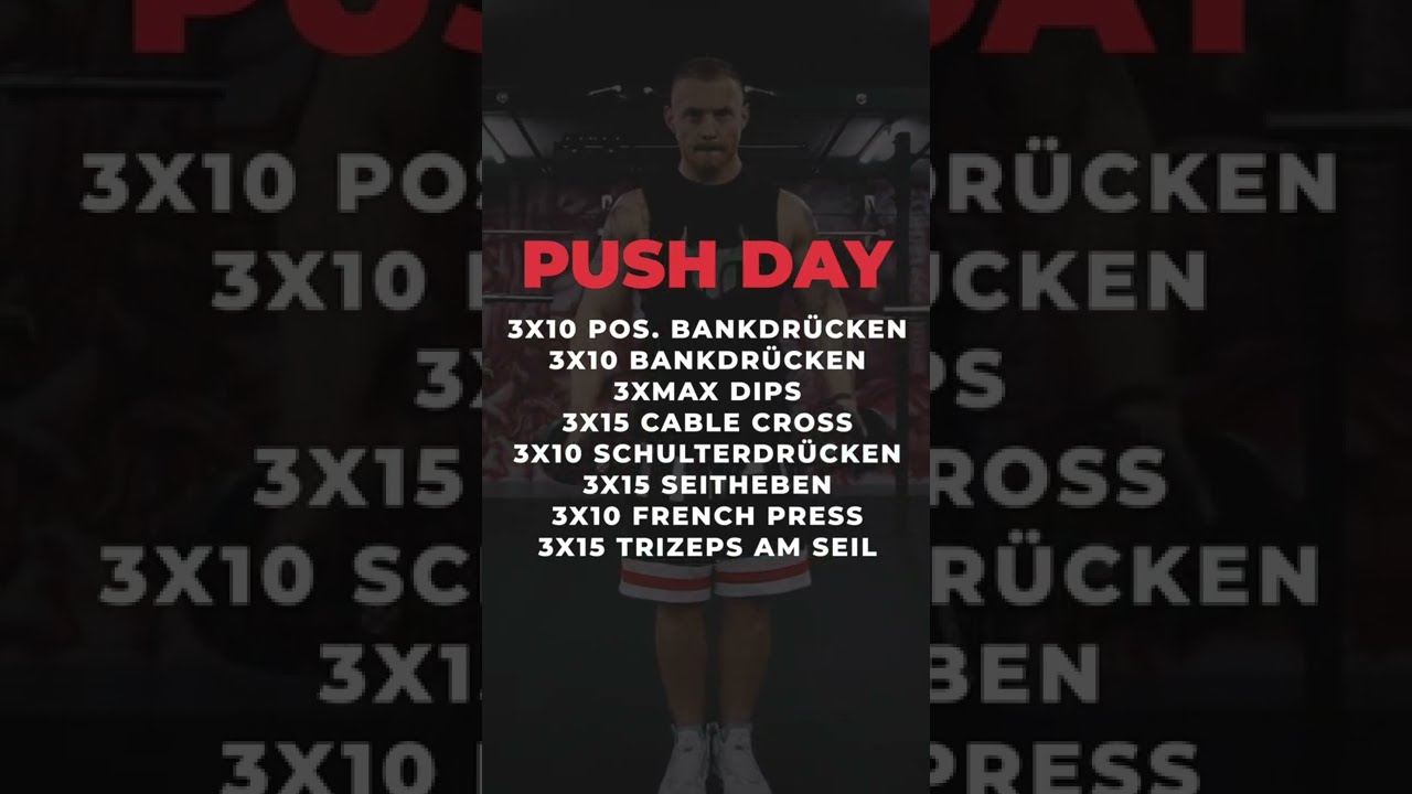 BRUST / TRIZEPS Trainingsplan f&uuml;r's Fitnessstudio
