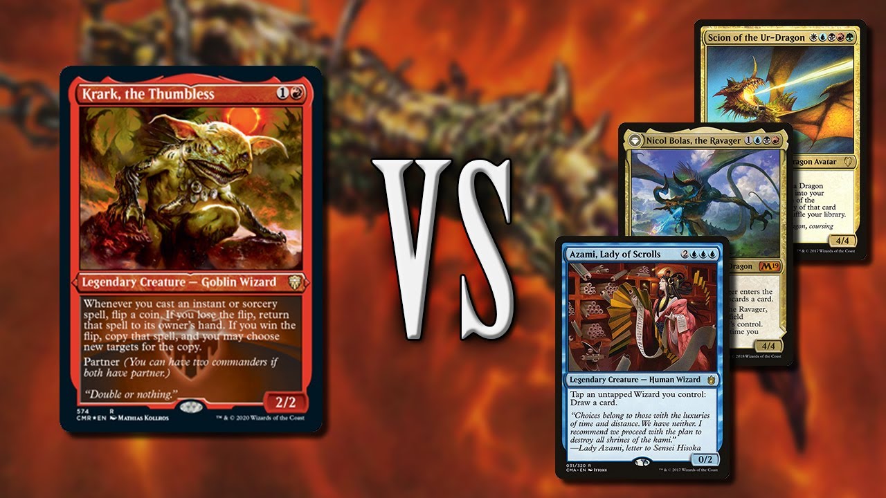 Krark the Thumbless vs Azami Nicol Bolas and Scion | 1v1 Commander EDH gameplay | eedi H tribalkai