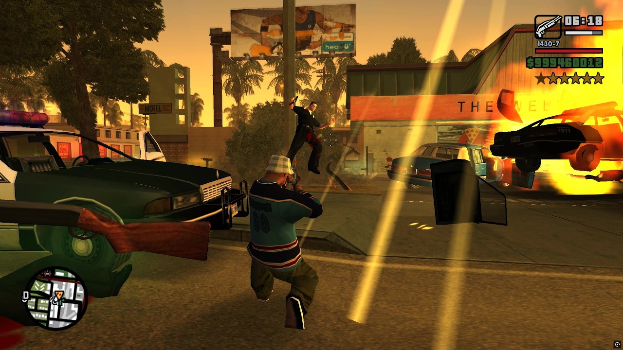 GTA San Andreas - Idlewood Pizzeria Rampage + Six Star Escape