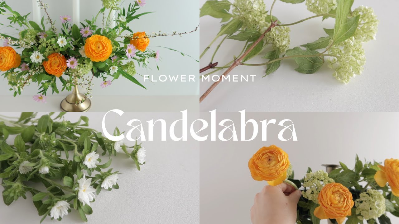 [KOR/ENG] 캔들라브라 촛대 꽃꽂이 | 초보자도 쉽게 | Candelabra Arrangement