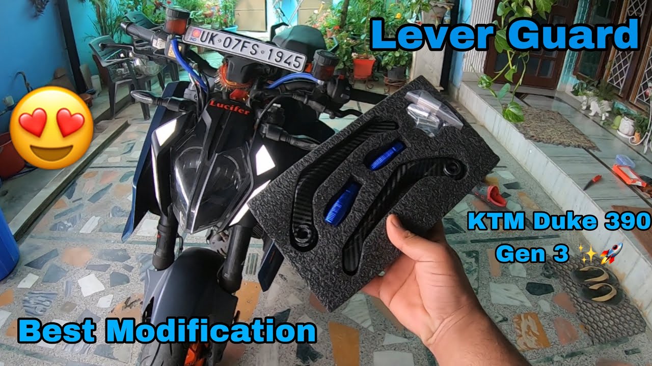 Lever Guard Modification ￼in KTM Duke 390 Gen 3 💙😍