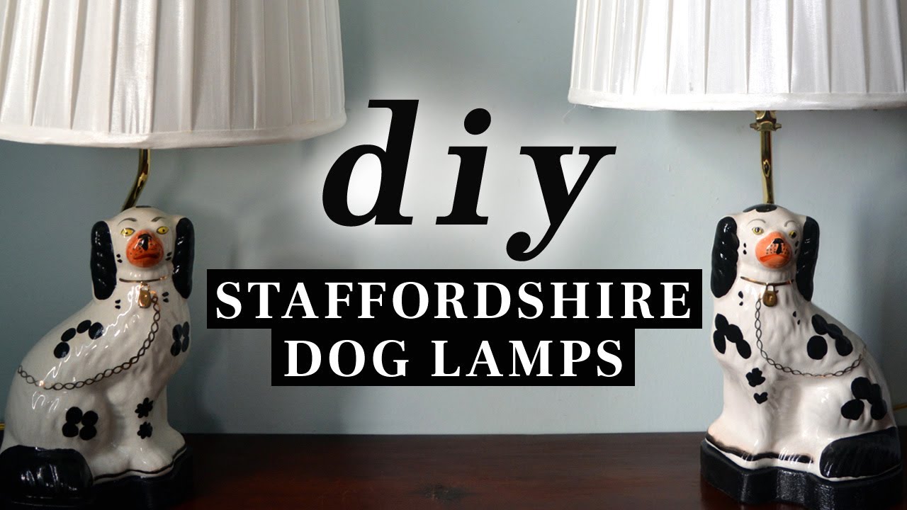 DIY Antique Staffordshire Dog Figurine Lamps | How to Wire a figurine table Lamp