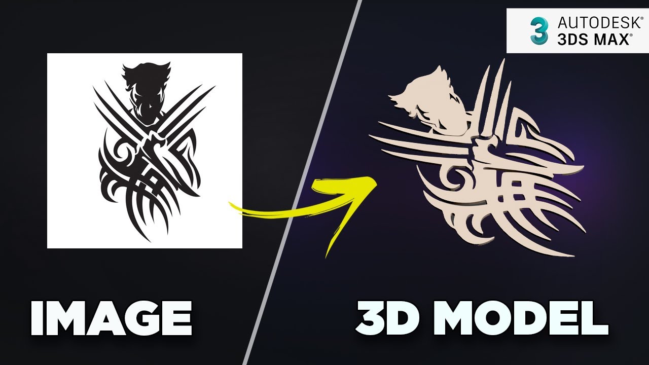 How to convert a JPG Image to 3D Model/Logo/MDF with 3ds Max only | Hindi | 2021
