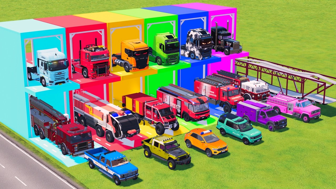 TRANSPORTING ALL POLICE CARS, AMBULANCE & FIRE TRUCK EMERGENCY VEHICLES POLICE TRUCKS! | FS22
