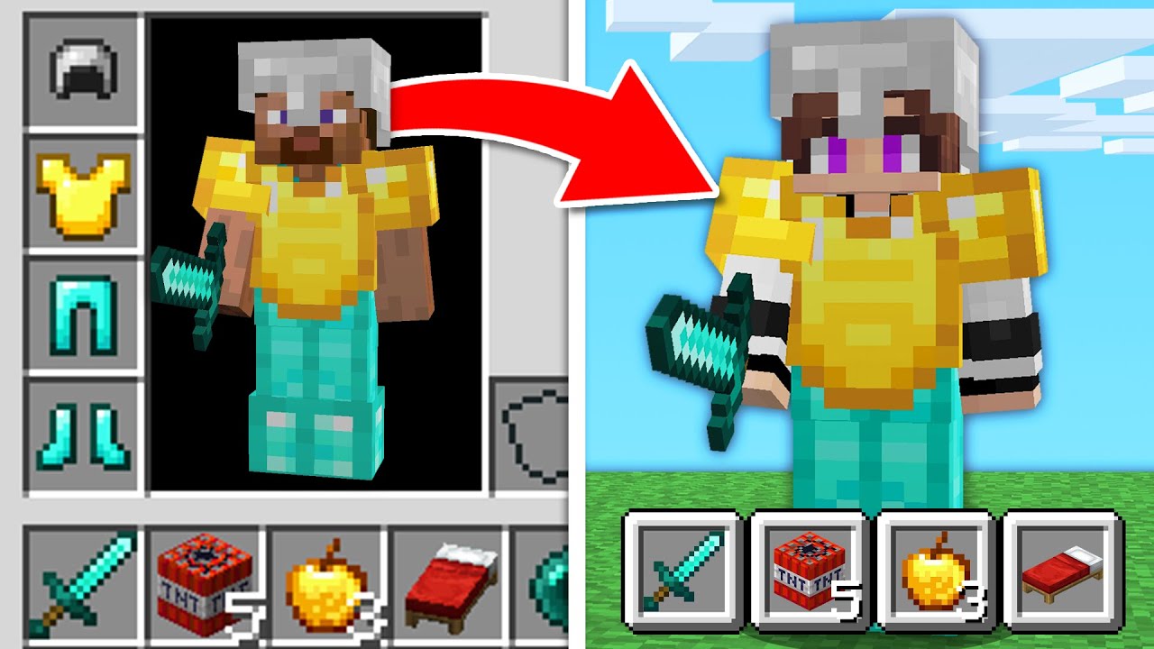 Bedwars, но я могу воровать из инвентаря