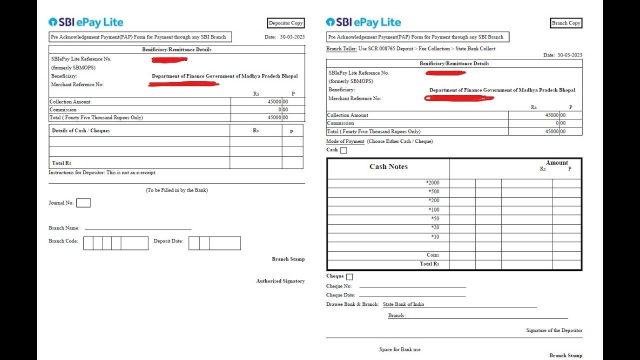 SBI Challan Remittance