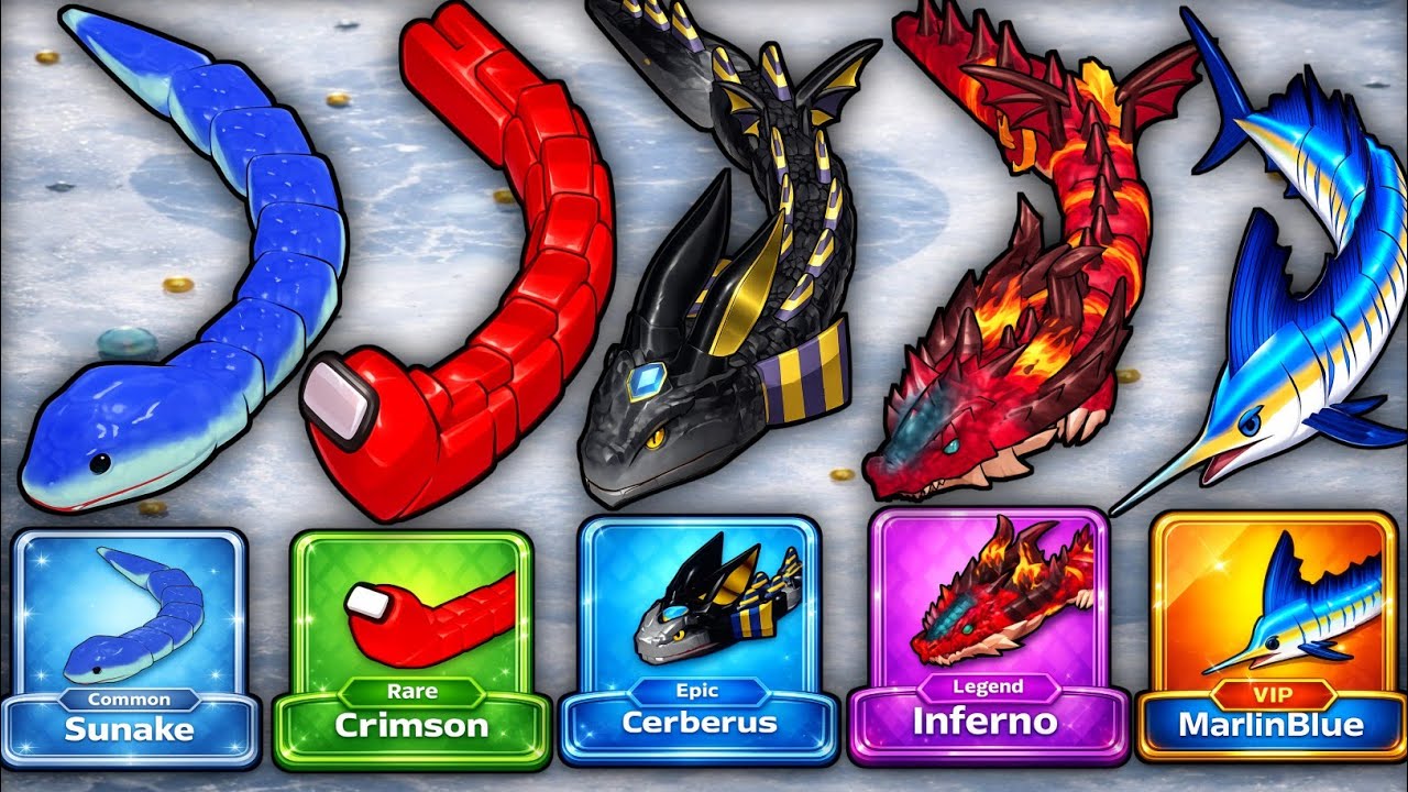 😱 Snake Clash IO: COMMON🆚RARE🆚EPIC🆚LEGEND🆚VIP— MAX LEVEL Skin Comparison! Which Snake Is Best?🔥 #223