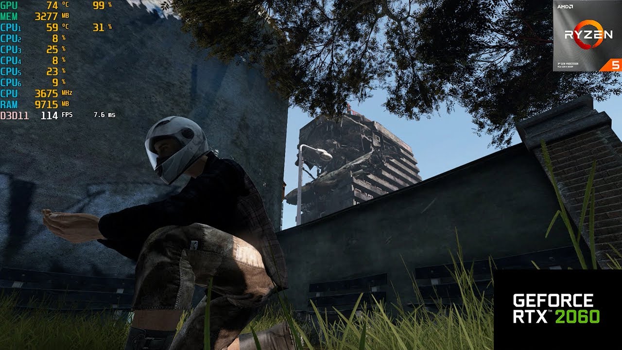 DayZ Standalone | TEST RTX 2060 and Rysen 5 2600 16 GB RAM | Max setting 1080p
