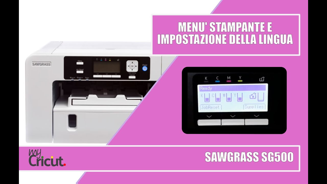 Stampante per sublimazione: Sawgrass SG550, impostazione del menù in italiano