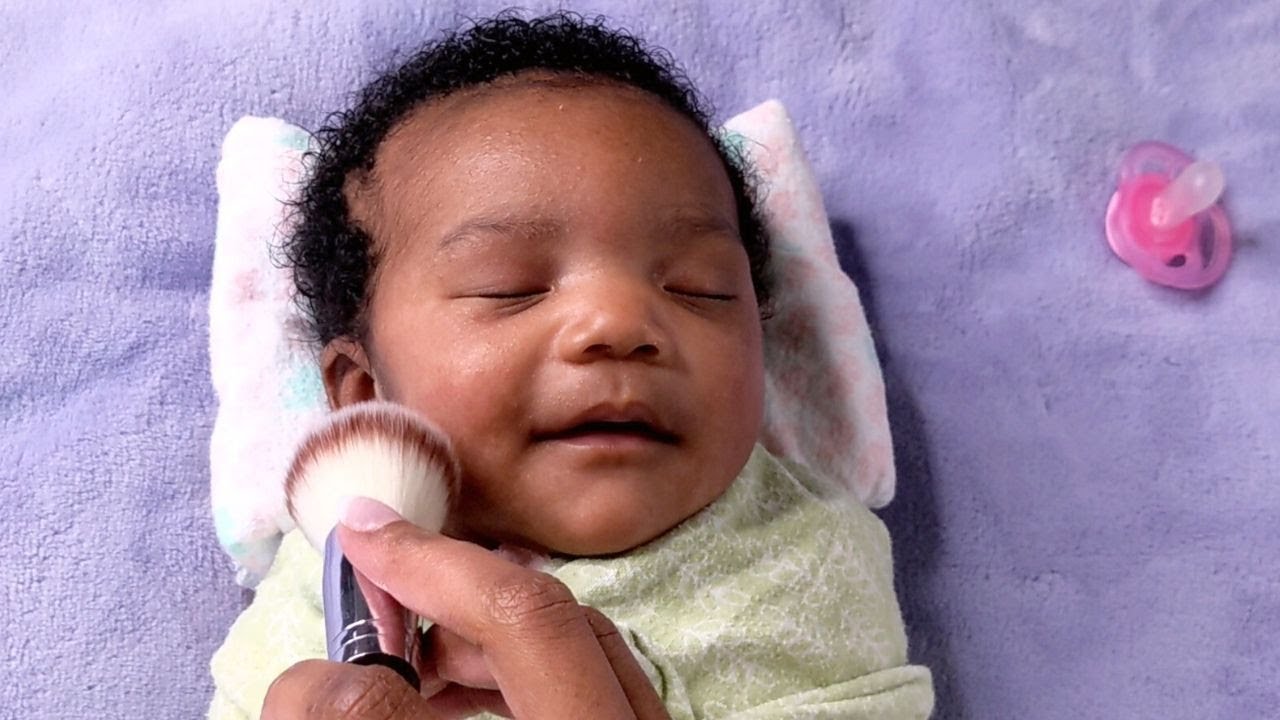 ASMR baby face brushing massage 🥰 (whispered)