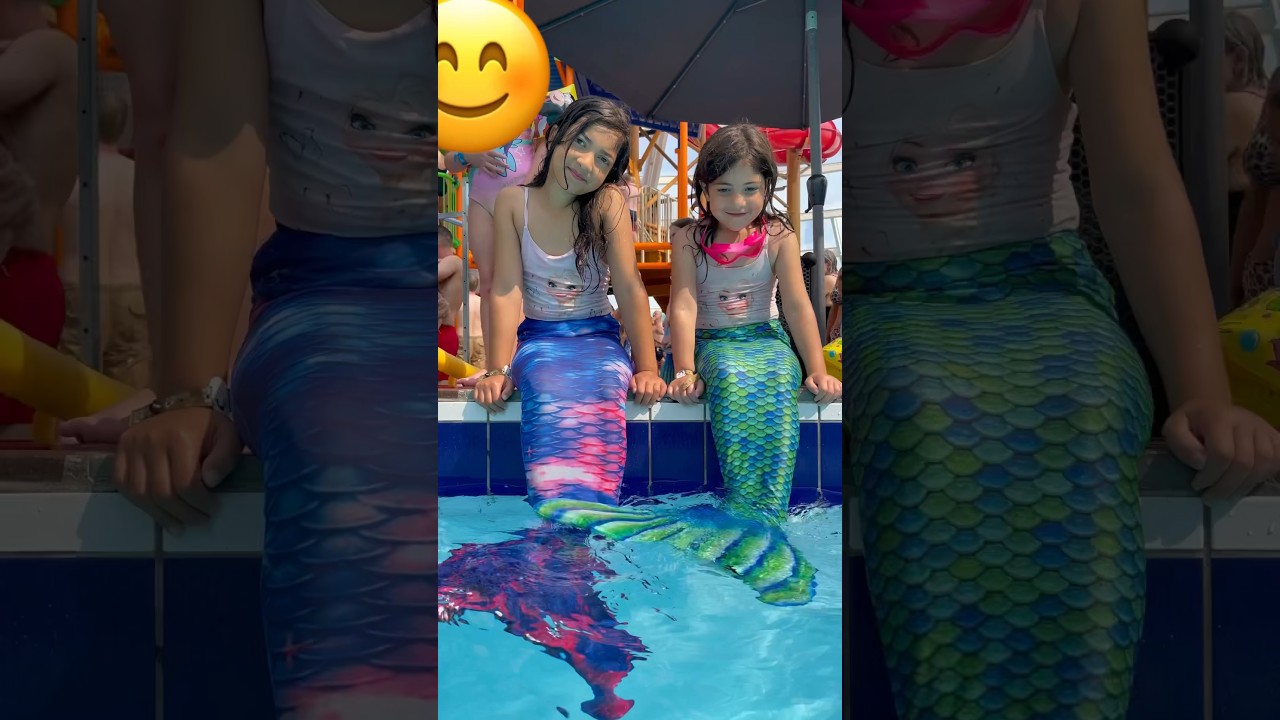 Real mermaids In waterpark 🧜🏻&zwj;♀️💦 #mermaid #havfrue #lalandia #waterpark #viral #fun #kidsvideo