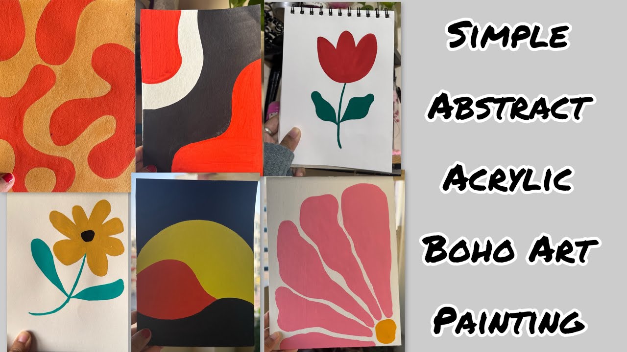 How to Paint Acrylic Boho Abstract Art Painting | Acrylic Art Tutorial#acrylicpainting #shorts #art 