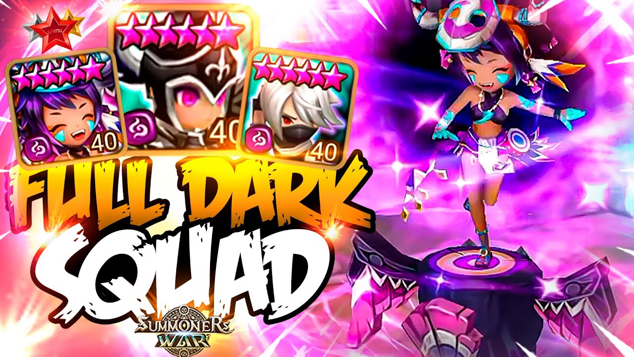 FULL DARK TEAM with Trinity, Maya and Han - Summoners War