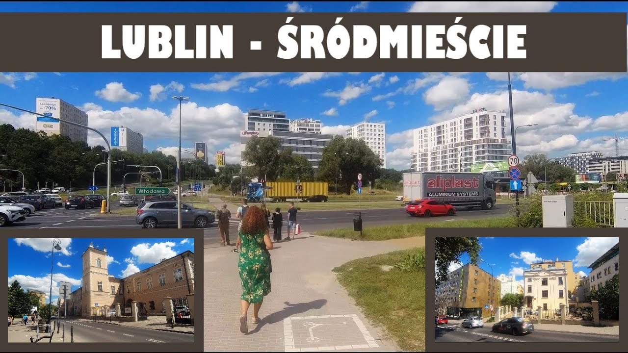 Lublin, Śródmieście okiem kamery. Pejzaż miejski. Lublin, Poland. Downtown - Cityscape. 5.07.2024