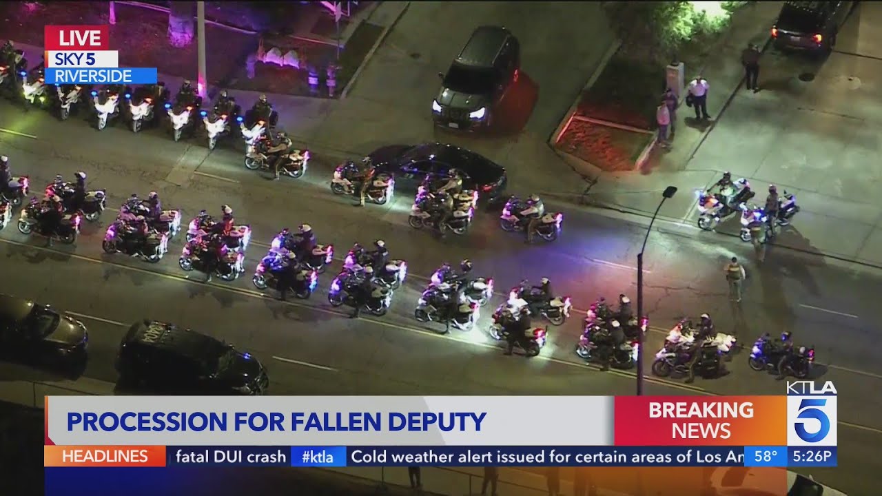 Procession for slain Riverside County sheriff's deputy