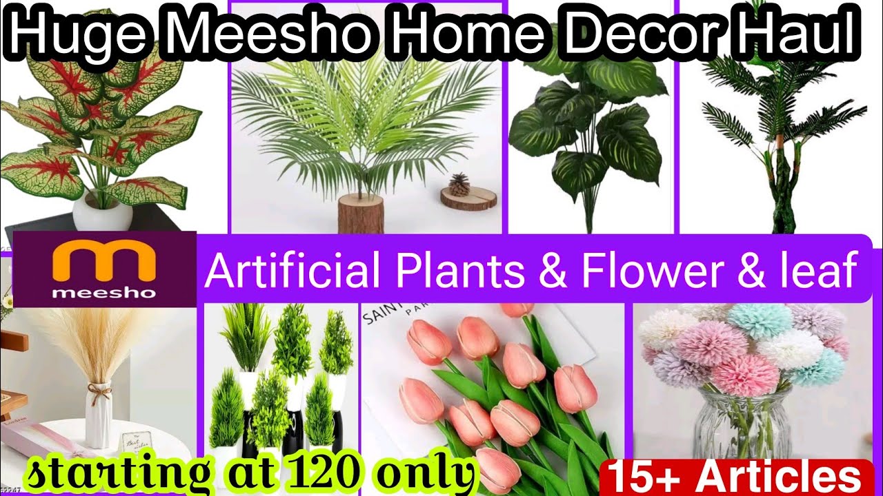 Meesho Artificial plant ☘️ & Flower 🌺 Haul l Meesho Home 🏠 Decor l Fake Plant 🌵 From Meesho l