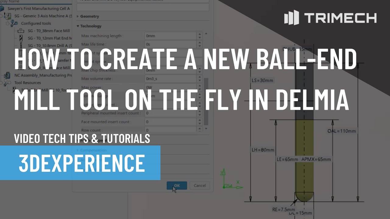 How to Create a New Ball-End Mill Tool On the Fly in DELMIA