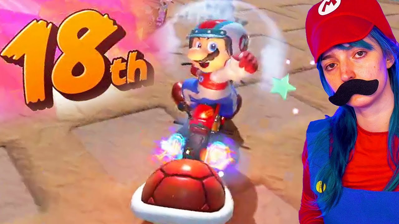 playing Mario Kart World as Mario (and losing!! in case you were wondering)