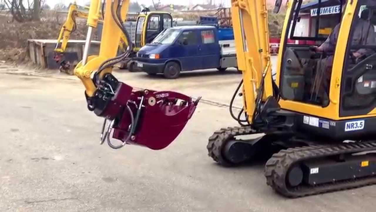 NEUMEIER Minibagger NR3.5 mit Holp Rototop und Multigrip Greifl&ouml;ffel