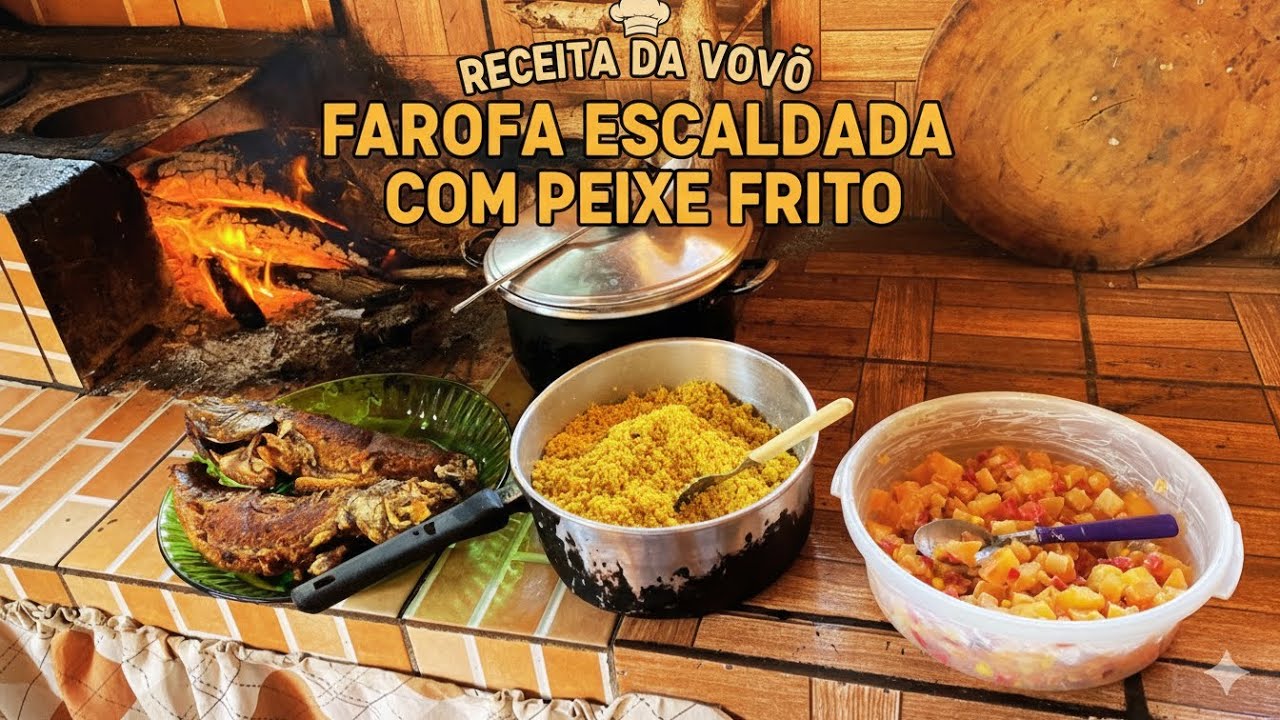 O SEGREDO DA VOVÓ! Farofa Escaldada com Peixe Frito Perfeito! 🐟
