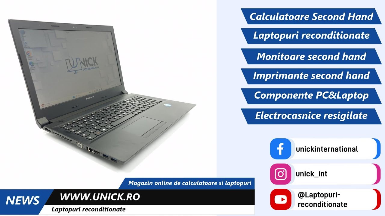 Laptop reconditionat configurabil Lenovo B50, i5 generatia 5, 8Gb DDR3, 120G SSD, 15.6