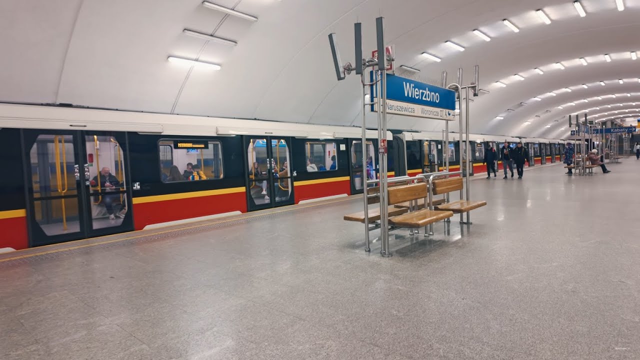 Poland, Warsaw, Metro ride from Wilanowska to Wierzbno